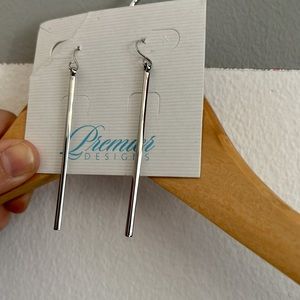 Premier designs sleek silver earrings